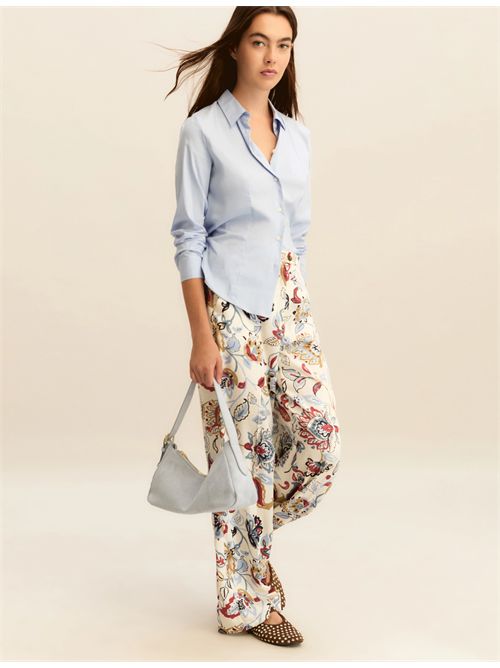 Pantalone in twill stampato - BIANCO LANA EMME MARELLA | EMMBAOBA132/001